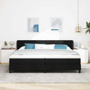 vidaXL Boxspring ágy matraccal matracmal Fekete 200 x 200 cm szövet