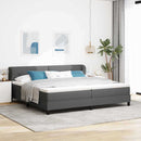 vidaXL Boxspring ágy matraccal Sötétszürke 200 x 200 cm szövet