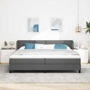vidaXL Boxspring ágy matraccal Sötétszürke 200 x 200 cm szövet