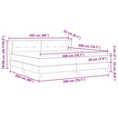 vidaXL Boxspring ágy matraccal Sötétszürke 200 x 200 cm szövet