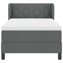 vidaXL Boxspring ágy matraccal Sötétszürke 90 x 190 cm szövet