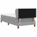 vidaXL Boxspring ágy matraccal Világosszürke 90 x 200 cm szövet