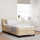 vidaXL Boxspring ágy matraccal matracmal Krém 100 x 200 cm szövet