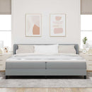 vidaXL Boxspring ágy matraccal Világosszürke 200 x 200 cm szövet