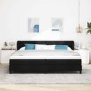 vidaXL Boxspring ágy matraccal matracmal Fekete 200 x 200 cm szövet