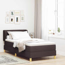 vidaXL Rugós Ágy Matraccal Krém 90x200 cm Szövet matracmal sötétbarna