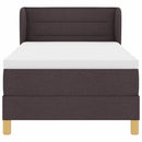 vidaXL Rugós Ágy Matraccal Krém 90x200 cm Szövet matracmal sötétbarna