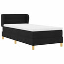 vidaXL Rugós Ágy Matraccal Krém 90x200 cm Szövet Fekete 90 x 190 cm