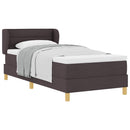 vidaXL Rugós Ágy Matraccal Krém 90x200 cm Szövet matracmal sötétbarna