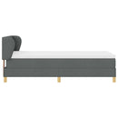 vidaXL Rugós Ágy Matraccal Krém 90x200 cm Szövet matracmal Sötétszürke