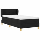 vidaXL Rugós Ágy Matraccal Krém 90x200 cm Szövet Fekete 90 x 190 cm