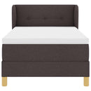 vidaXL Rugós Ágy Matraccal Krém 90x200 cm Szövet matracmal sötétbarna