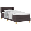 vidaXL Rugós Ágy Matraccal Krém 90x200 cm Szövet matracmal sötétbarna