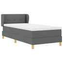 vidaXL Rugós Ágy Matraccal Krém 90x200 cm Szövet matracmal Sötétszürke