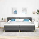 vidaXL Rugós Ágy Matraccal Krém 90x200 cm Szövet matracmal Sötétszürke