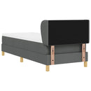 vidaXL Rugós Ágy Matraccal Krém 90x200 cm Szövet matracmal Sötétszürke