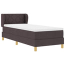 vidaXL Rugós Ágy Matraccal Krém 90x200 cm Szövet matracmal sötétbarna