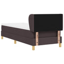 vidaXL Rugós Ágy Matraccal Krém 90x200 cm Szövet matracmal sötétbarna