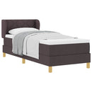 vidaXL Rugós Ágy Matraccal Krém 90x200 cm Szövet matracmal sötétbarna
