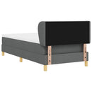 vidaXL Rugós Ágy Matraccal Krém 90x200 cm Szövet matracmal Sötétszürke
