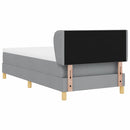vidaXL Rugós Ágy Matraccal Krém 90x200 cm Szövet Világosszürke