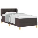 vidaXL Rugós Ágy Matraccal Krém 90x200 cm Szövet matracmal sötétbarna