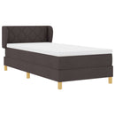 vidaXL Rugós Ágy Matraccal Krém 90x200 cm Szövet matracmal sötétbarna