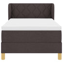 vidaXL Rugós Ágy Matraccal Krém 90x200 cm Szövet matracmal sötétbarna