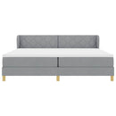 vidaXL Rugós Ágy Matraccal Krém 90x200 cm Szövet Világosszürke