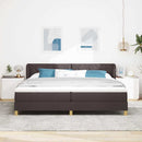 vidaXL Rugós Ágy Matraccal Krém 90x200 cm Szövet matracmal sötétbarna