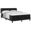 vidaXL Box Spring Ágy Matraccal Sötétszürke 80x200 cm Bársonyos Fekete