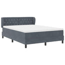 vidaXL Box Spring Ágy Matraccal Sötétszürke 80x200 cm Bársonyos