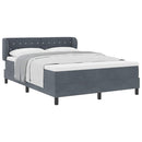 vidaXL Box Spring Ágy Matraccal Sötétszürke 80x200 cm Bársonyos