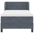 vidaXL Box Spring Ágy Matraccal Sötétszürke 80x200 cm Bársonyos