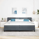 vidaXL Box Spring Ágy Matraccal Sötétszürke 80x200 cm Bársonyos