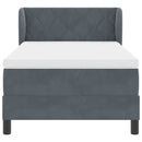 vidaXL Box Spring Ágy Matraccal Sötétszürke 80x200 cm Bársonyos