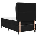 vidaXL Boxrugós ágy matracmal fejtámlával Fekete 100 x 200 cm szövet