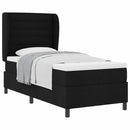 vidaXL Boxrugós ágy matracmal fejtámlával Fekete 100 x 200 cm szövet