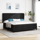 vidaXL Boxrugós ágy matracmal fejtámlával Fekete 200 x 200 cm szövet