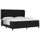 vidaXL Boxrugós ágy matracmal fejtámlával Fekete 200 x 200 cm szövet