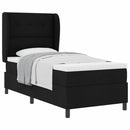 vidaXL Boxrugós ágy matracmal fejtámlával Fekete 100 x 200 cm szövet