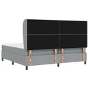 vidaXL Boxrugós ágy matracmal Világosszürke 200 x 200 cm szövet