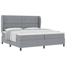 vidaXL Boxrugós ágy matracmal Világosszürke 200 x 200 cm szövet