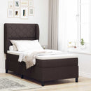 vidaXL Boxrugós ágy matracmal sötétbarna 90 x 200 cm szövet