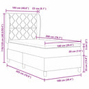 vidaXL Boxrugós ágy matracmal Világosszürke 100 x 200 cm szövet