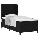 vidaXL Boxrugós ágy matracmal fejtámlával Fekete 100 x 200 cm szövet