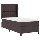 vidaXL Boxrugós ágy matracmal sötétbarna 100 x 200 cm szövet