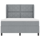 vidaXL Boxrugós ágy matracmal Világosszürke 140 x 190 cm szövet