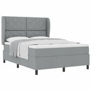 vidaXL Boxrugós ágy matracmal Világosszürke 140 x 190 cm szövet
