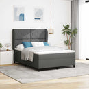 vidaXL Boxrugós ágy matracmal Sötétszürke 140 x 190 cm szövet